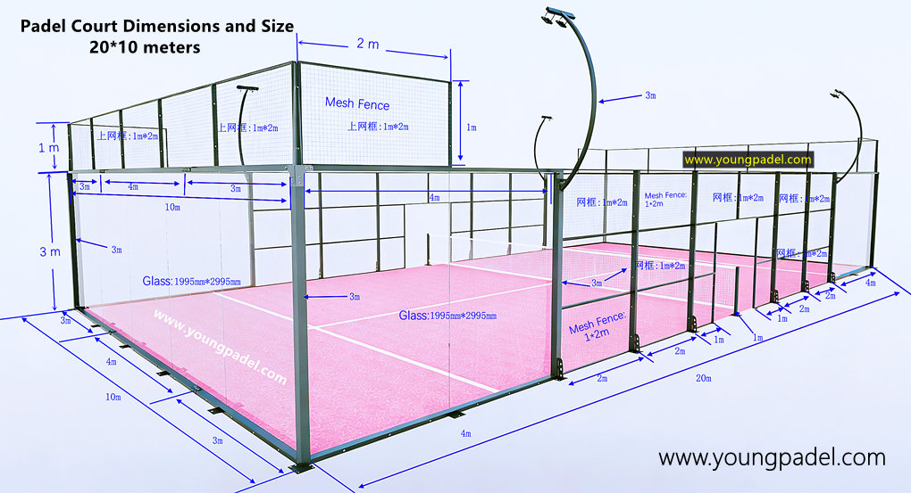Quais as dimensões de uma quadra de padel ?